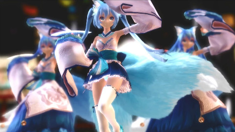 【MMD】和服狐娘MIKU×3「極楽浄土」